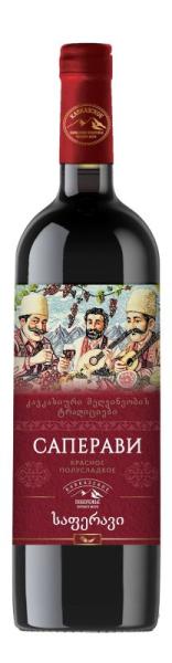 Вино КАВКАЗСКОЕ ПОБЕРЕЖЬЕ ЧЕРНОГО МОРЯ Саперави красное п/сл. 0,75л 10%